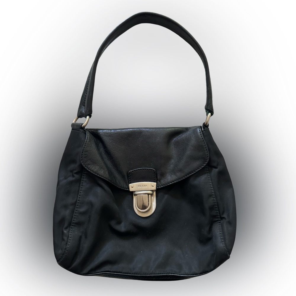Prada Nylon/Leather Buckle Bag